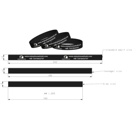 silicone black wristbands