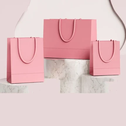 pink shopping bags custom design