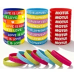 Engraved rubber bracelets