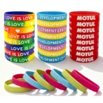 Engraved rubber bracelets