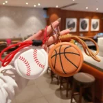 Silicone Football Coin Purse Keychain